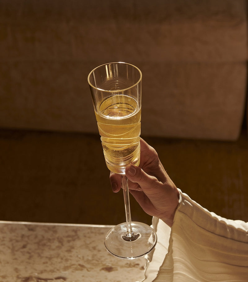 Waterford set of 2 crystal Aran champagne flutes 275ml (British brand)
