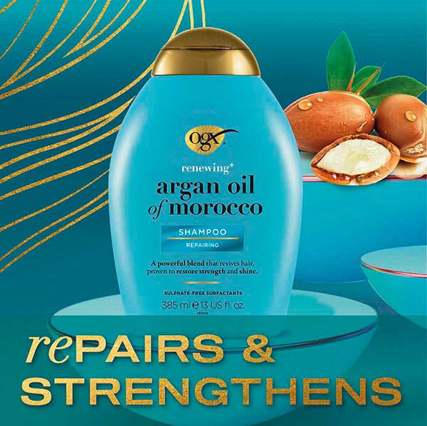 OGX Renewing+ Argan Oil Shampoo 385ml, imported from the UK