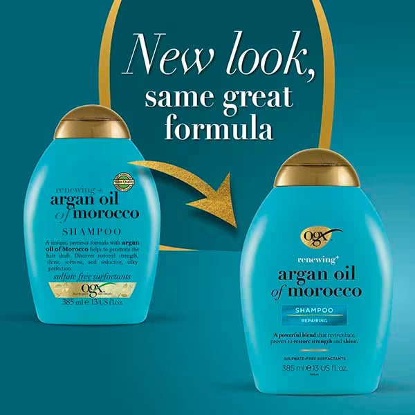 OGX Renewing+ Argan Oil Shampoo 385ml, imported from the UK