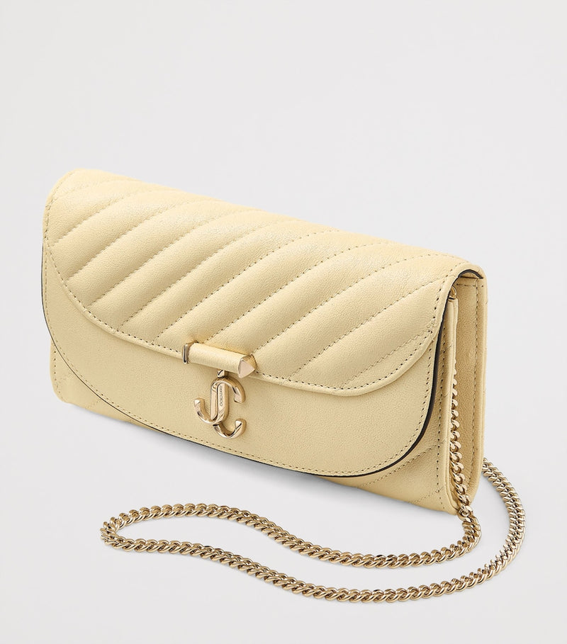 Jimmy Choo Curve chain wallet with monogram, imported from the UK