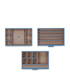 Smythson Panama jewellery box with three drawers and turnlock fastening (British brand)