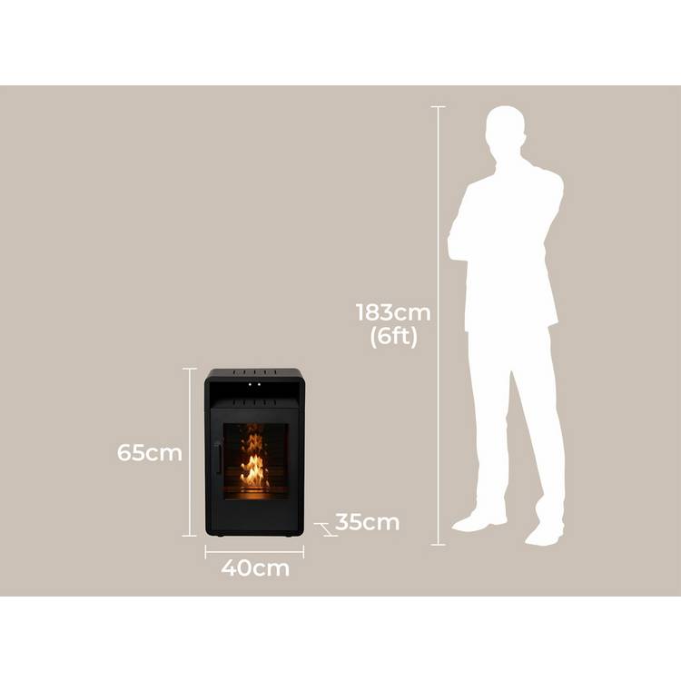 Adam Bellini black bio ethanol stove 3kW - British product