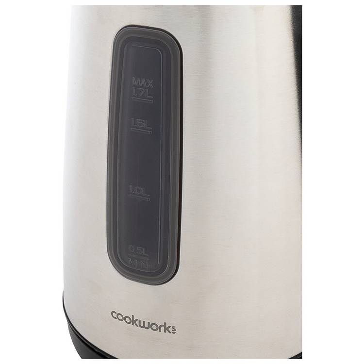 Cookworks jug kettle 1.7L silver, imported from the UK