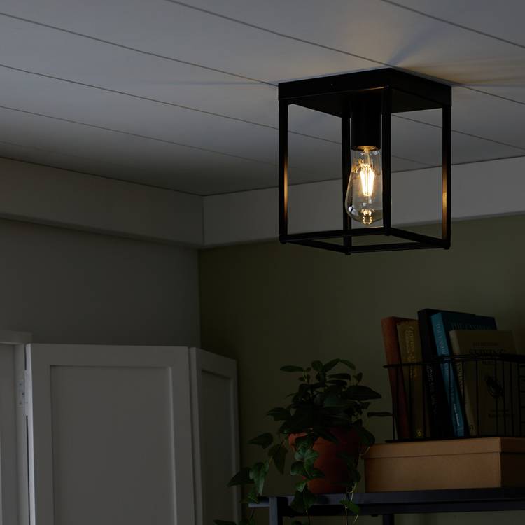 Argos Home flush ceiling light black 23x18cm (British brand)