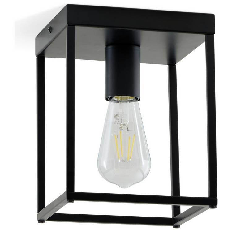 Argos Home flush ceiling light black 23x18cm (British brand)