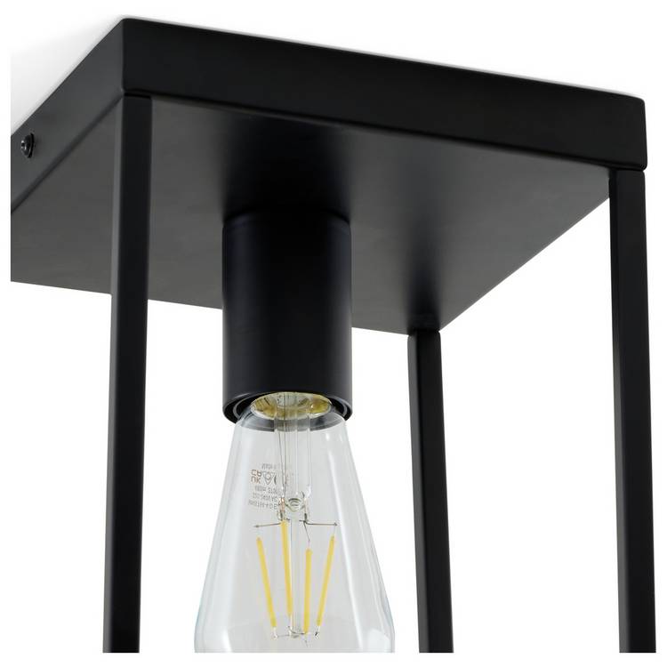 Argos Home flush ceiling light black 23x18cm (British brand)