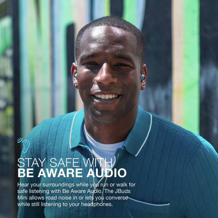 JLab JBuds Mini true wireless earbuds Aqua, imported from the UK