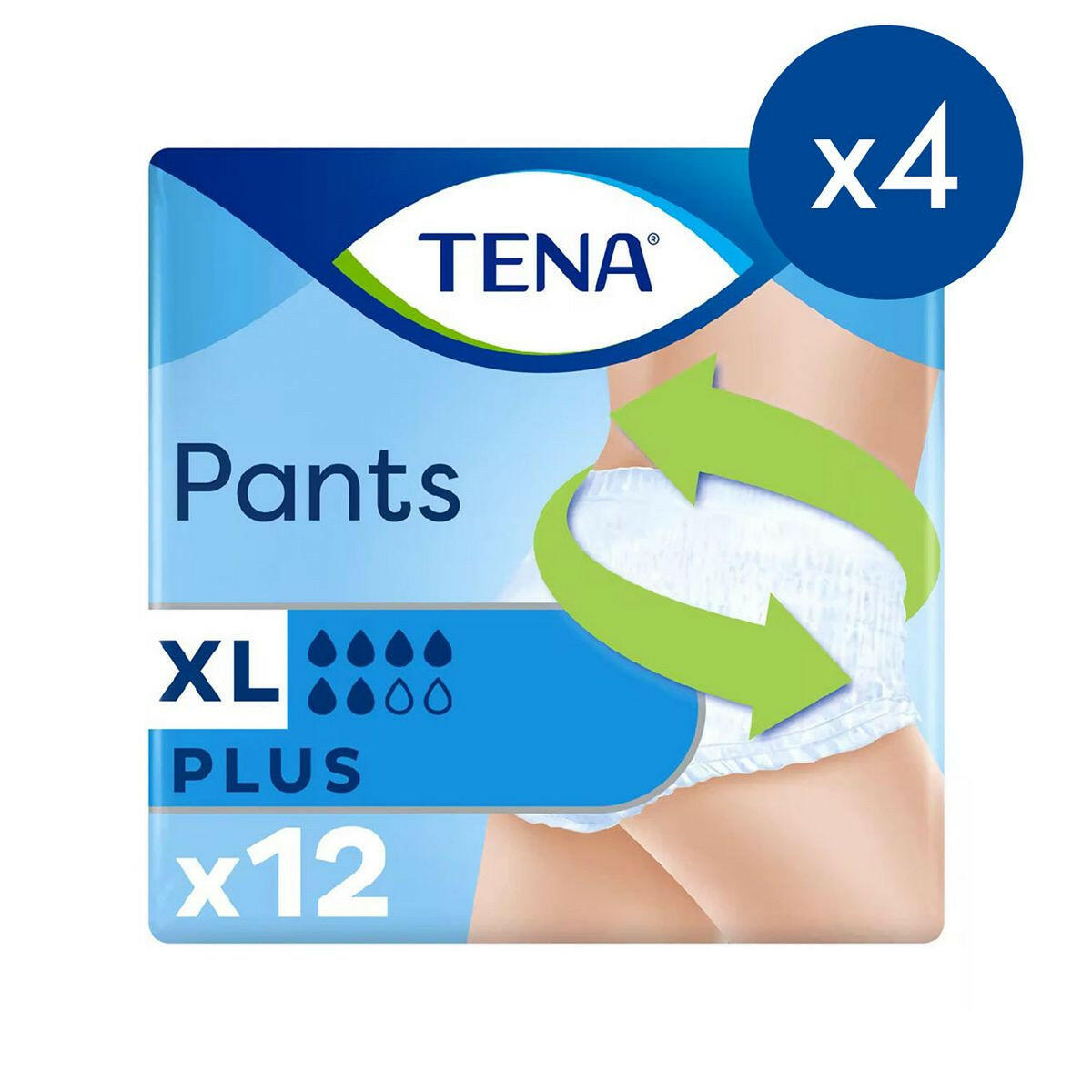 TENA Plus Unisex Incontinence Pants - Extra Large - 4 packs of 12 bundle GOODS Boots