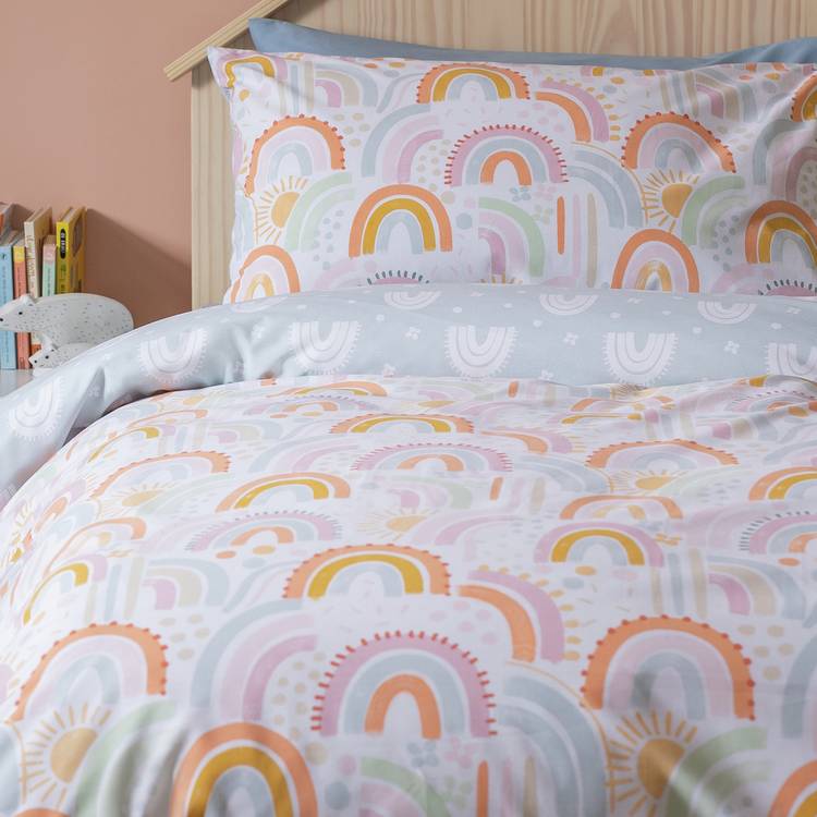 Habitat pastel rainbow reversible bedding set single, UK version