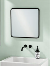 Next Showerdrape Black Shoreditch Square Metal Framed Bathroom Mirror 40x40cm- Buy online at McGrocer