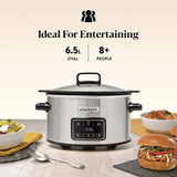 Crockpot Sizzle Stew slow cooker 6.5L silver (British brand)