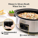 Crockpot Sizzle Stew slow cooker 6.5L silver (British brand)
