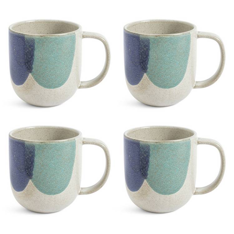 Habitat multicoloured stoneware mugs set of 4 - British product