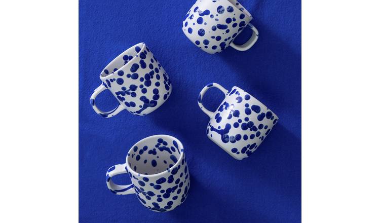 Habitat Jackson set of 4 blue mugs 280ml, UK version