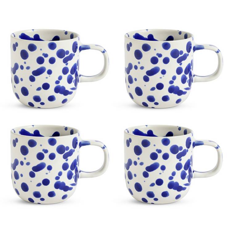 Habitat Jackson set of 4 blue mugs 280ml, UK version