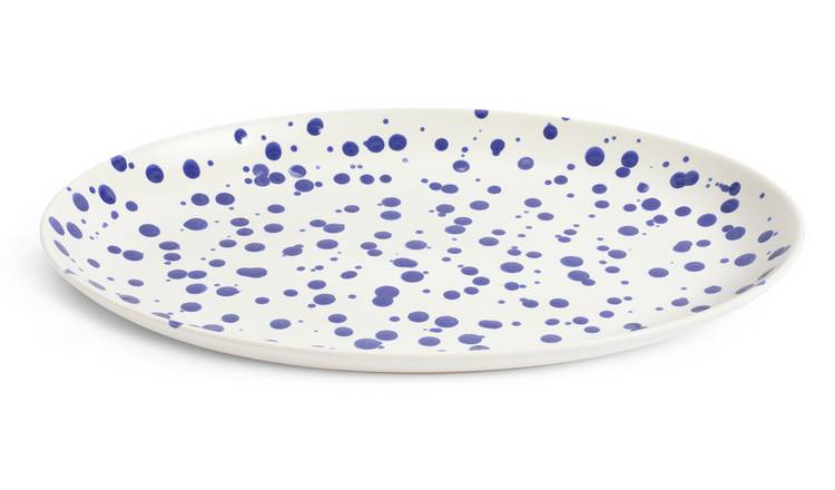 Habitat blue stoneware platter 40x28cm - UK version