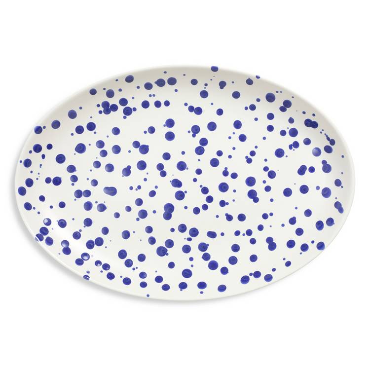 Habitat blue stoneware platter 40x28cm - UK version