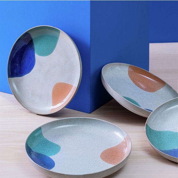 Habitat Recast stoneware dinner plates set of 4, UK version