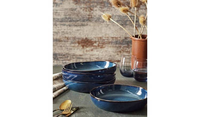 Argos Habitat 4 Piece Reactive Stoneware Pasta Bowls - Navy- Buy online at McGrocer