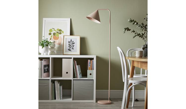 Habitat adjustable floor lamp rose pink with conical shade (British brand)