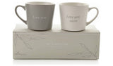 Amore love mugs set grey and white 400ml each - British product