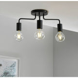 Argos Home black 3 light flush ceiling light, imported from the UK