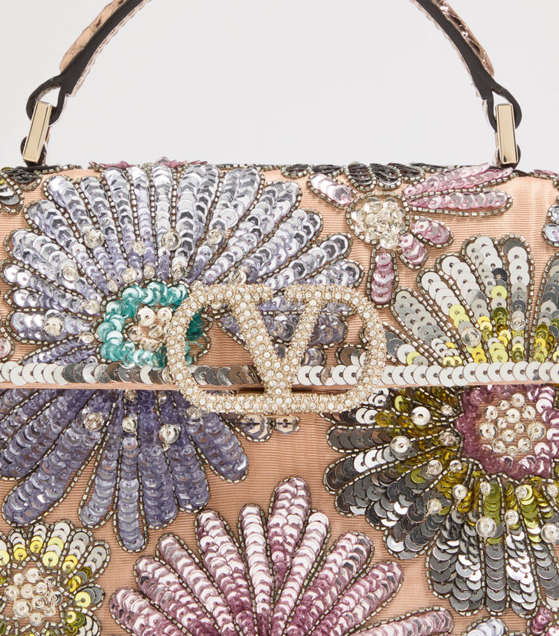 Valentino Garavani VSLING sequinned top-handle bag - British product