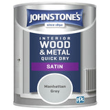 Johnstone's satin paint Manhattan Grey 750ml, imported from the UK