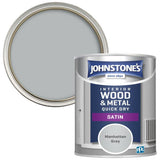Johnstone's satin paint Manhattan Grey 750ml, imported from the UK
