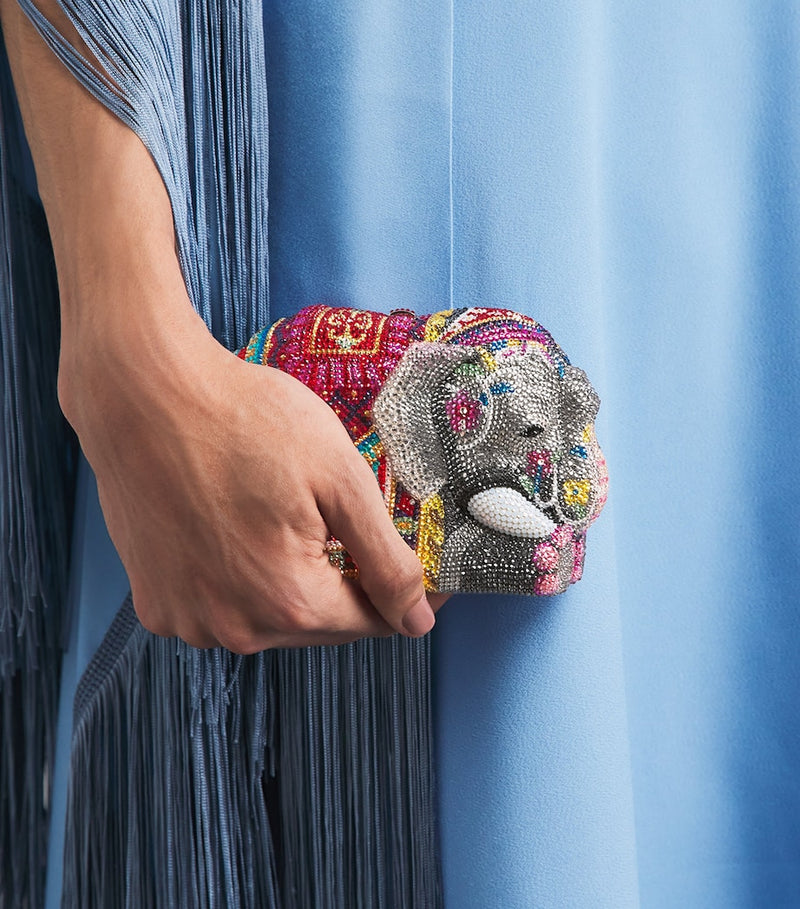Judith Leiber crystal elephant clutch bag, imported from the UK
