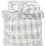 Habitat gingham grey bedding set single size, imported from the UK