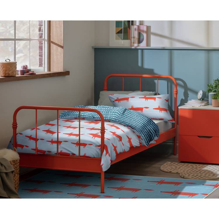 Habitat x Scion Mr Fox light blue single bedding set - British product