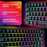 STEALTH mini wired gaming keyboard black (British brand)