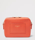Aspinal of London leather camera bag with stitched A, imported from the UK