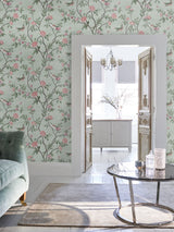 Next Laura Ashley Eau de Nil Eglantine Wallpaper Sample A4- Buy online at McGrocer