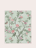Laura Ashley Eglantine wallpaper sample in Eau de Nil - British product