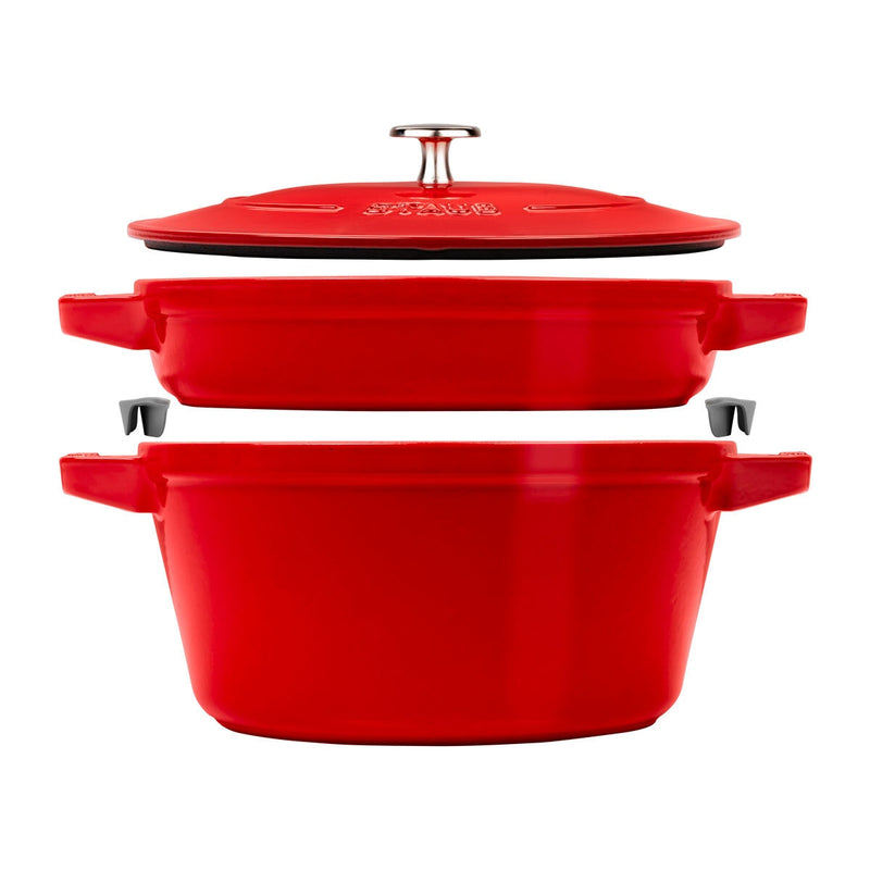 STAUB stackable 2 piece pot set in 3 colours (British brand)