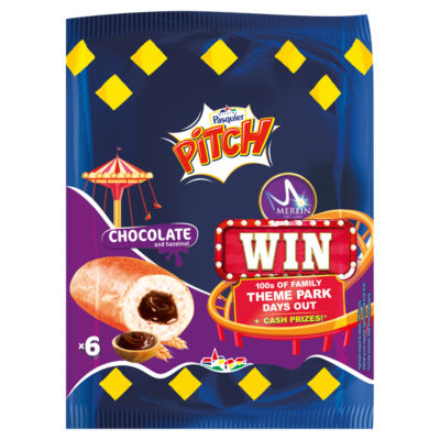 Pasquier Chocolate Hazelnut Filled Brioche Rolls x6 , imported from the UK