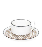 O.W.London Maze bone china teacup and saucer (British brand)