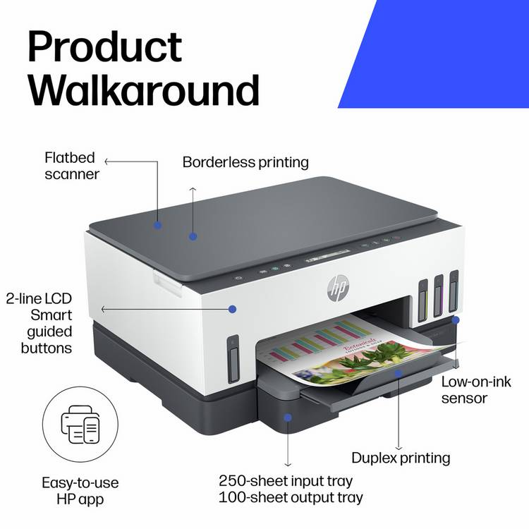 HP Smart Tank 7005 all-in-one wireless printer with 3-year ink supply, UK version