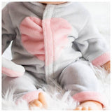 Tiny Treasures bunny doll outfit with hooded all-in-one - British product