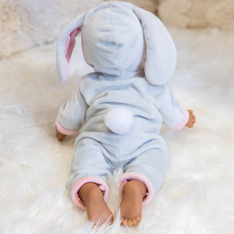 Tiny Treasures bunny doll outfit with hooded all-in-one - British product