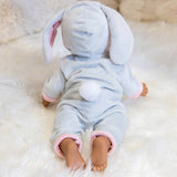 Tiny Treasures bunny doll outfit with hooded all-in-one - British product