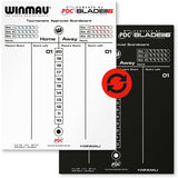 Winmau double-sided dry wipe and chalk scoreboard 45x36cm, UK version