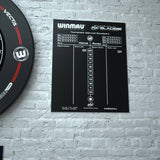 Winmau double-sided dry wipe and chalk scoreboard 45x36cm, UK version