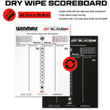 Winmau double-sided dry wipe and chalk scoreboard 45x36cm, UK version