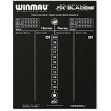 Winmau double-sided dry wipe and chalk scoreboard 45x36cm, UK version