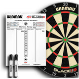 Winmau double-sided dry wipe and chalk scoreboard 45x36cm, UK version