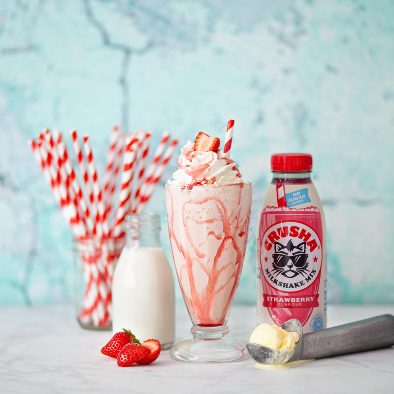 Crusha strawberry flavour milkshake syrup 500ml (British brand)