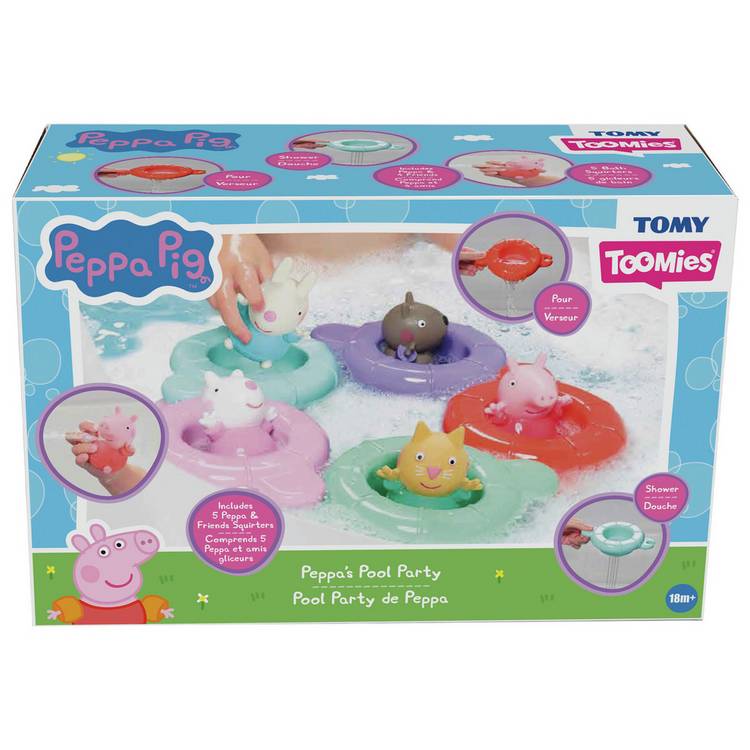 Peppa Pig bath toy pool party set, imported from the UK